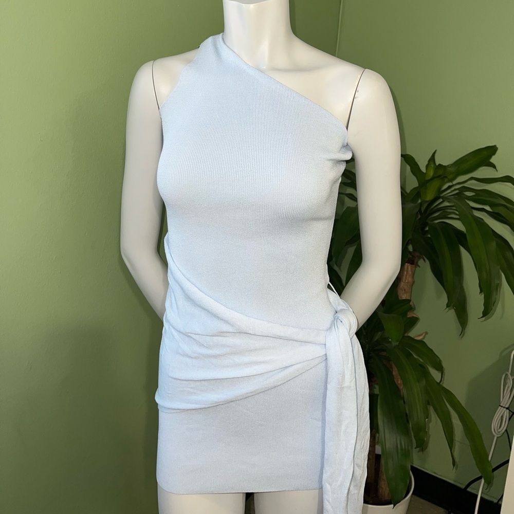 Wild Fable One-Shoulder Light Blue Dress